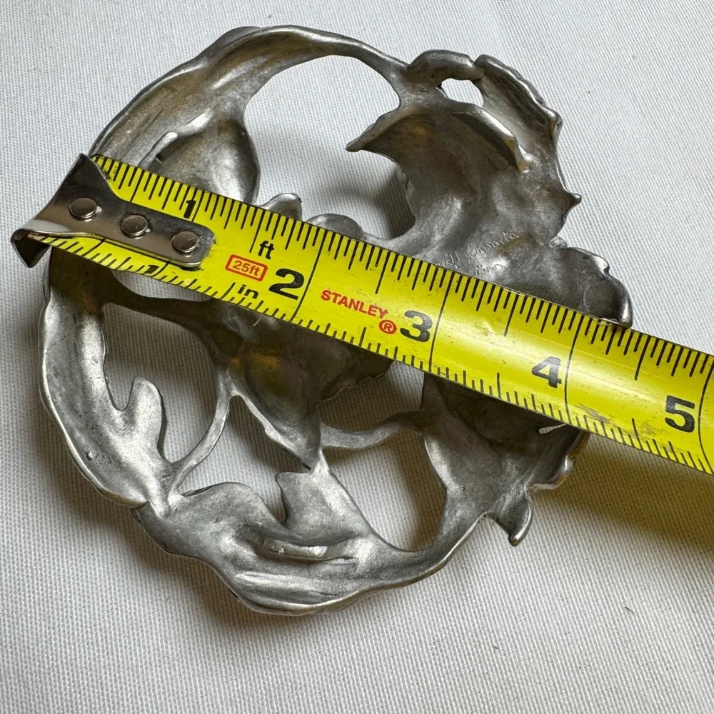 Seagull Canada Pewter Hummingbird Flower Pot Lid Topper Vintage 1995 Silver Tone